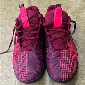 Nike Burgundy and Pink Mesh Sneakers
